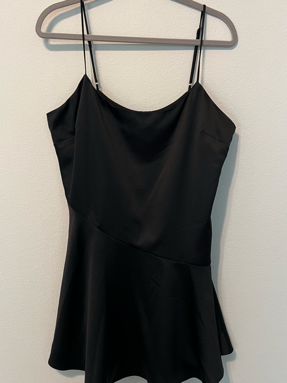 Abercrombie & Fitch Black Satin Mini Slip Dress